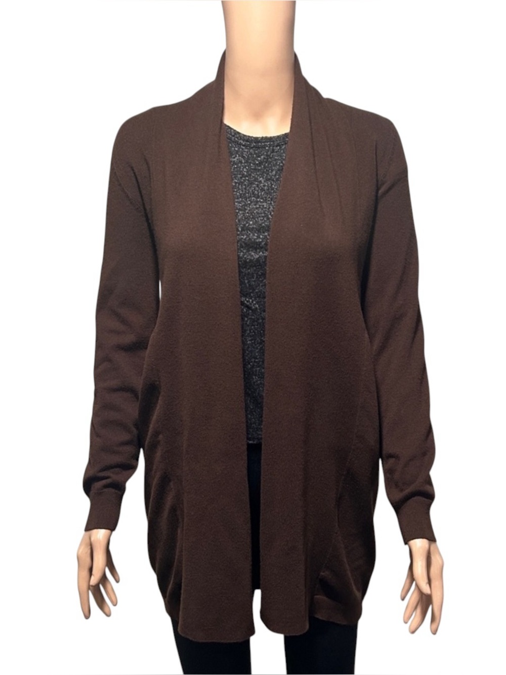 Cyrus Chocolate Brown Women's Open Cardigan